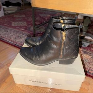 Steve Madden Quilted Black Ankle Booties